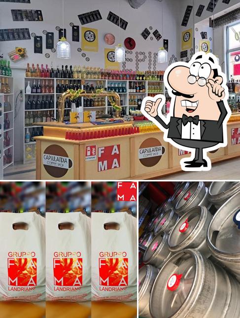 Gli interni di Capsulandia e Enoteca