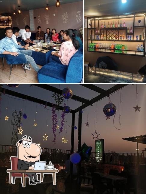 The interior of Vibes rooftop restro and cafe