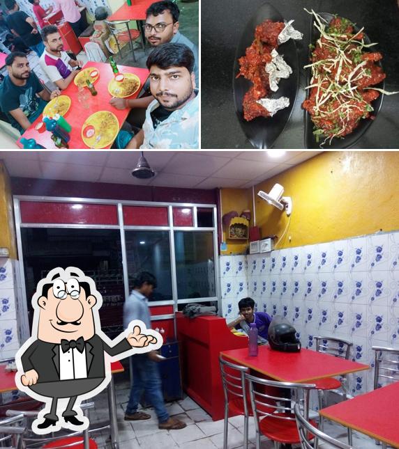 Take a look at the image showing interior and food at Metro Mirchi Restaurant
