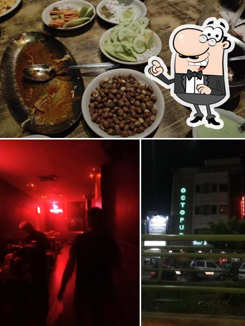 Among various things one can find exterior and food at Octopus Bar