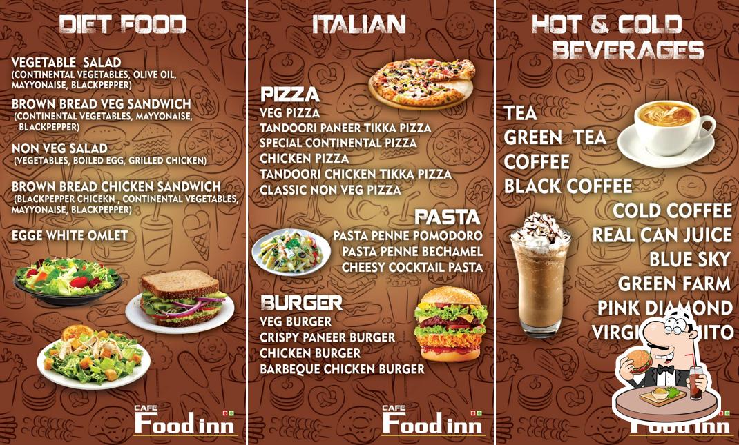 Get a burger at Food Inn Chinese & Cafe