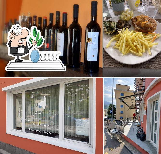 Dai un’occhiata alla immagine che presenta la esterno e bevanda di Ristorante Pizzeria B&B Del Ponte Minusio