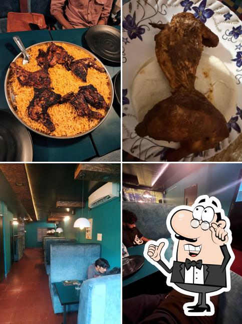 Take a look at the image displaying interior and food at The Triangle Restaurant