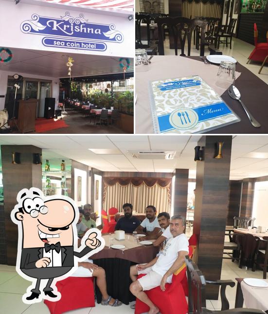The interior of Krishna pure veg restaurant