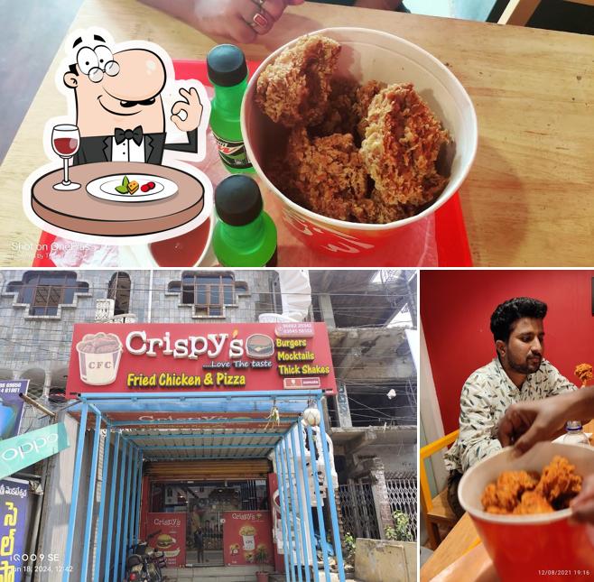 Fried chicken at Crispy's CFC fried chicken&cafe Payakaraopeta