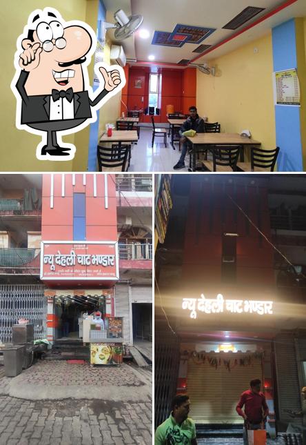 Take a look at the photo showing interior and exterior at New Delhi chat bhandar