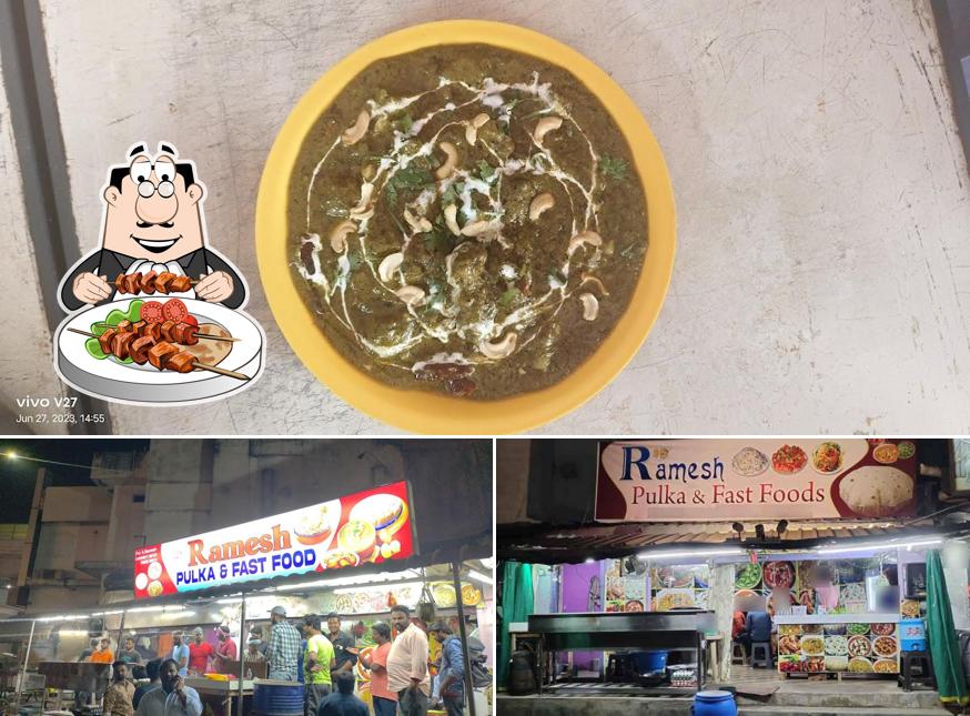 Food at Ramesh pulka and fast foods