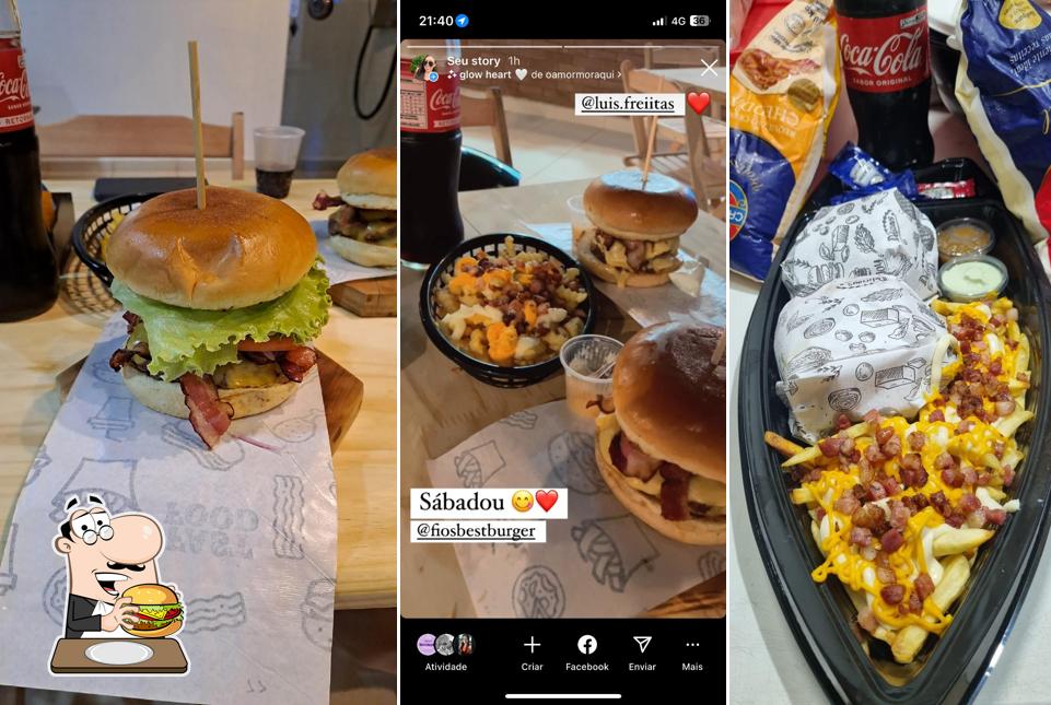 Fio's Best Burger - Mesas - Delivery - Retirada serve uma infinidade de opções para os amantes dos hambúrgueres