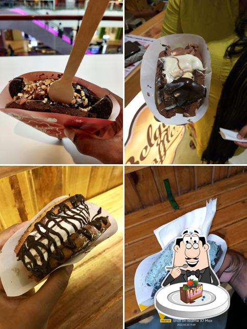 Chocolate cake at The Belgian Waffle Co