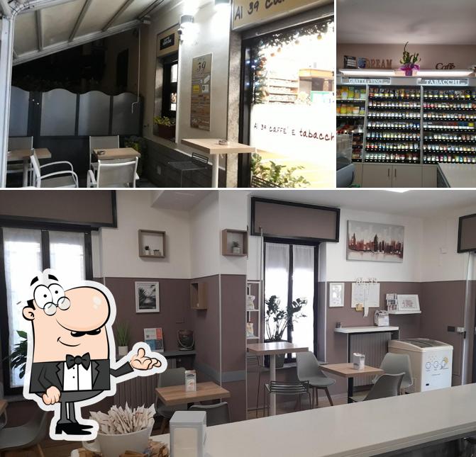 Gli interni di Al 39caffè e tabacchi