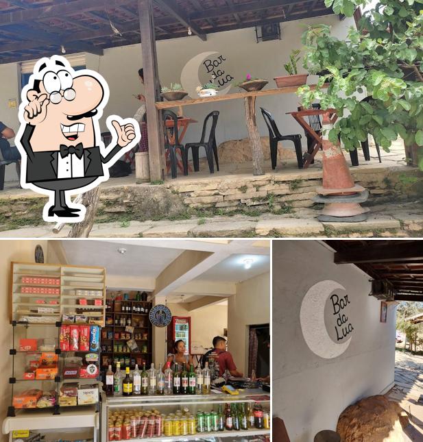 A interior e exterior do restaurante