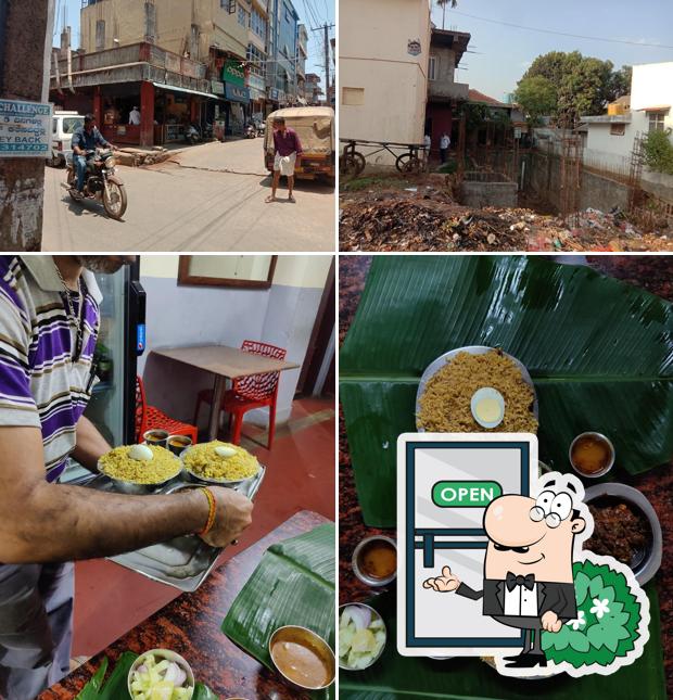 This is the picture displaying exterior and food at Bharani mess
