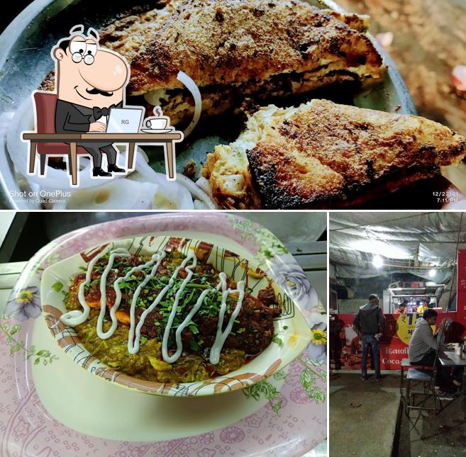 This is the image depicting interior and food at Ronak Omlet Kalol