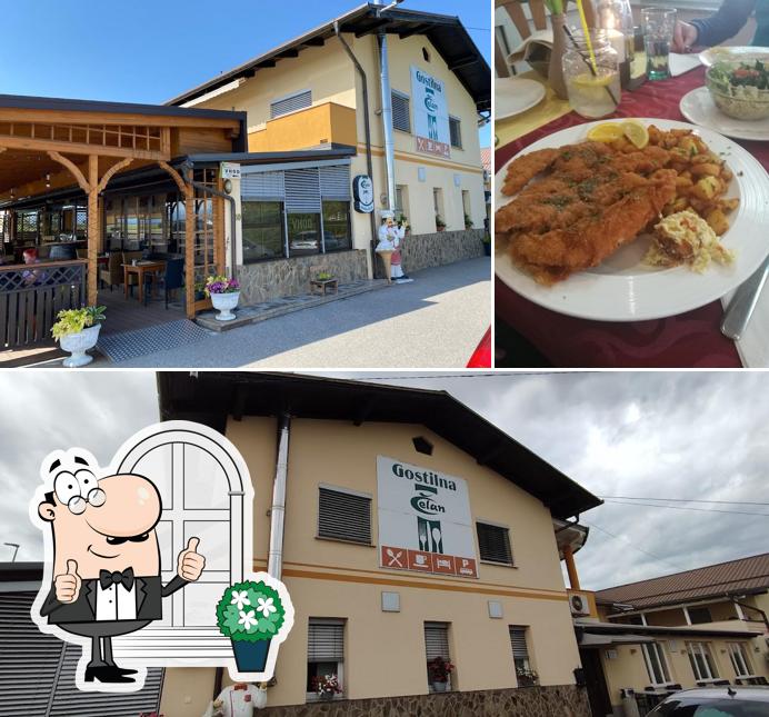 Questa è la foto che mostra la esterno e tavolo da pranzo di Čelan Ana s.p. - Gostilna Čelan