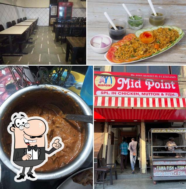 This is the image displaying interior and food at Mid Point