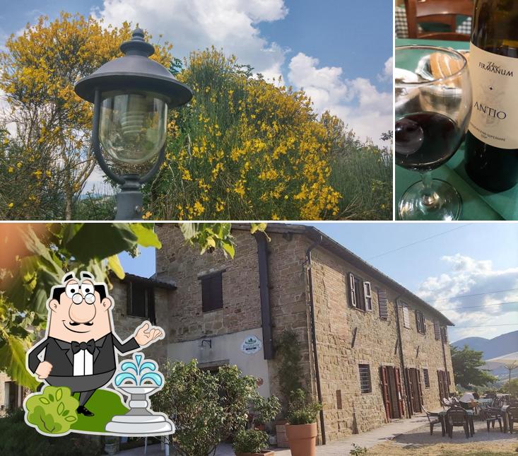 La esterno e vino del ristorante