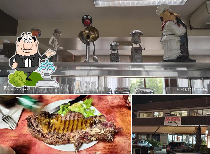 Dai un’occhiata alla immagine che mostra la esterno e cibo di Ristorante Self Service La Pesa