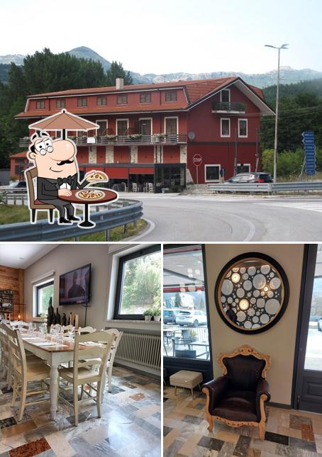 La esterno e interni del ristorante