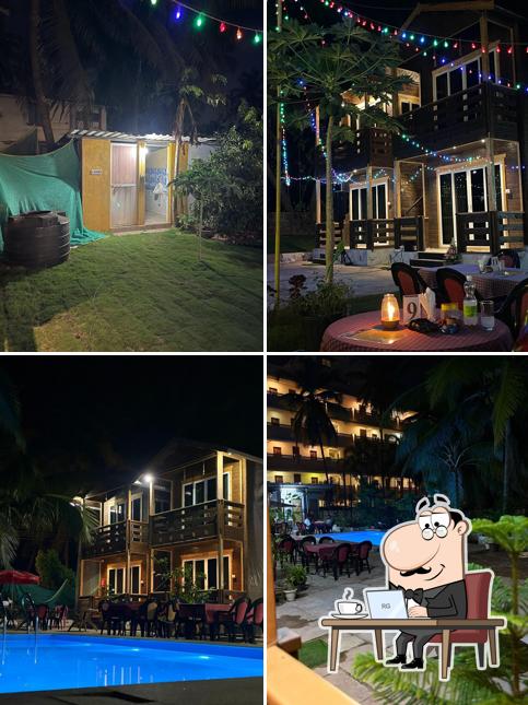 The interior of Georgies Place Wooden Home Stay Bar n Restaurant