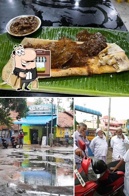 This is the image depicting exterior and food at ADAM NON VEG HOTEL