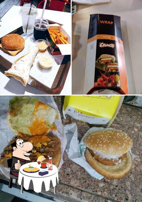 Order a burger at Crunch