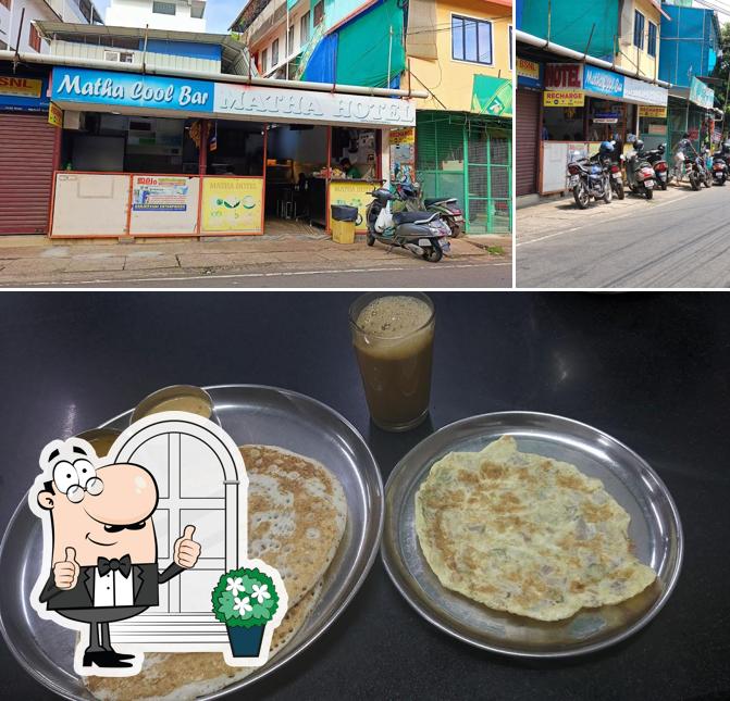 Among different things one can find exterior and food at Hotel Matha