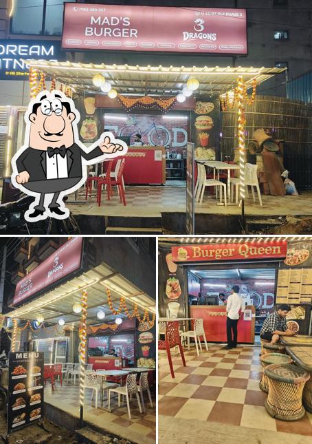 The interior of MAD'S BURGER