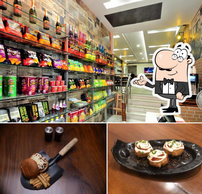 Among various things one can find interior and food at Station-1 Cafe