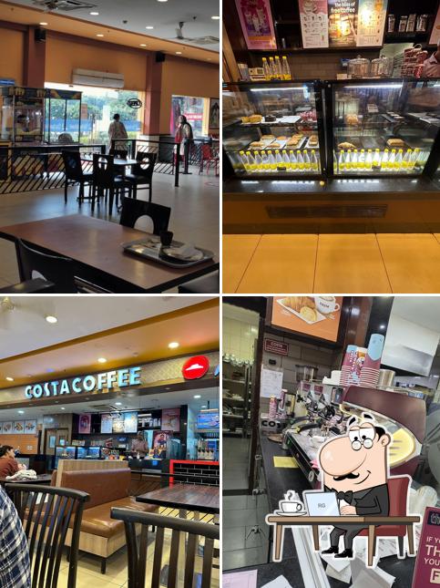The interior of Costa Coffee, Yamuna Expressway