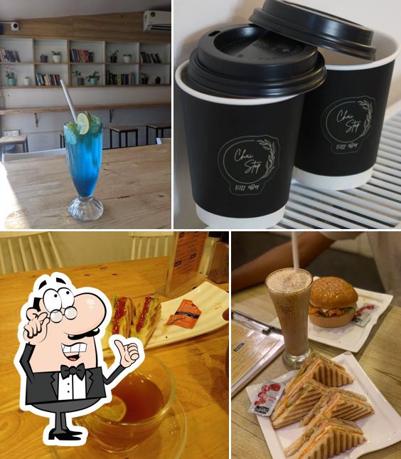 Take a look at the picture depicting interior and drink at Chai Stop