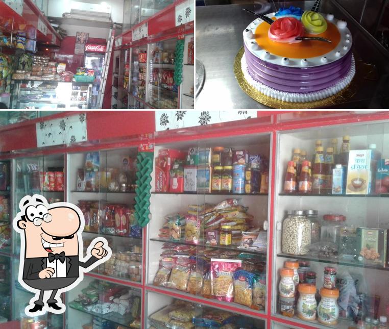 The restaurant's interior and food