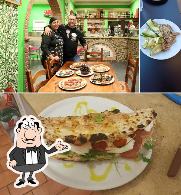 Questa è la immagine che presenta la interni e cibo di Ristorante Pizzeria Il Colosseo