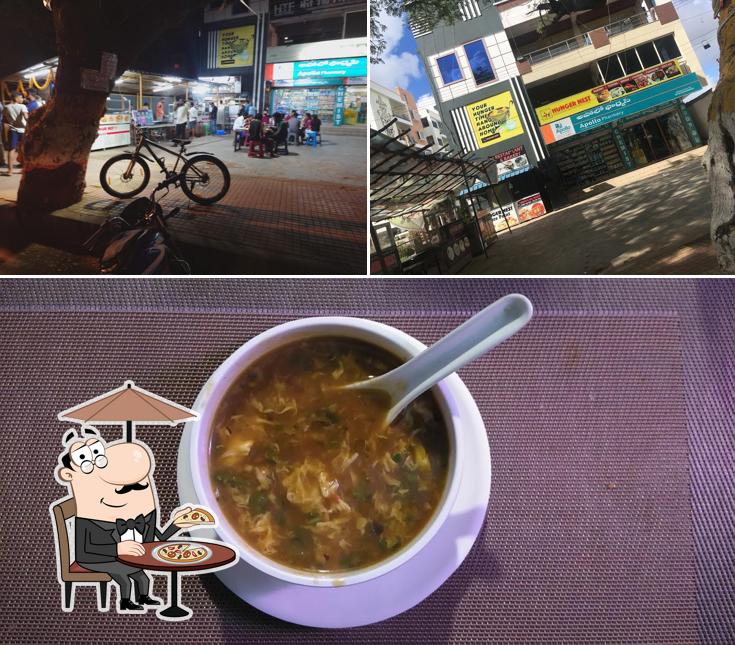 Take a look at the photo depicting exterior and food at Hunger Nest Restaurant