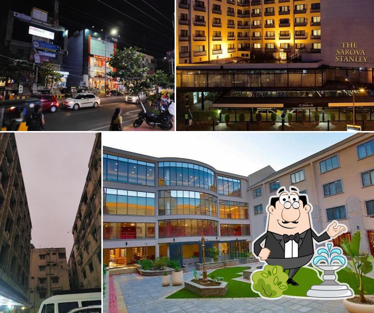 You can get some fresh air outside Sarovar Hotel