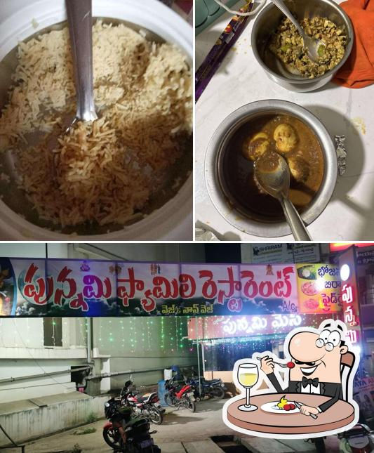 The picture of food and exterior at Hotel punnami unlimited
