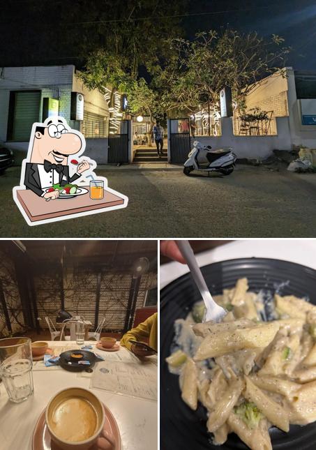 Take a look at the picture showing food and exterior at OneSip Coffee Roasters