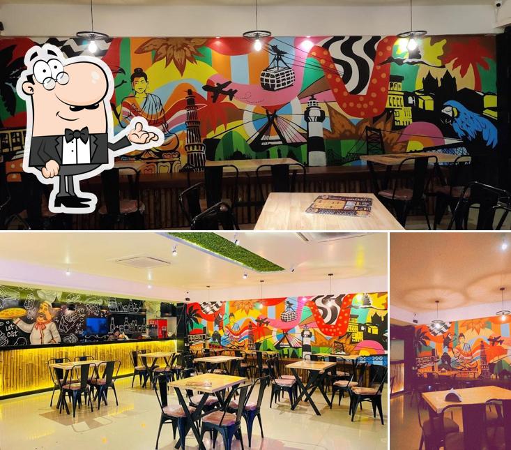 Take a seat at one of the tables at F2 food &fun