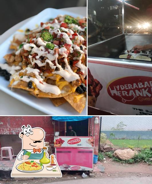 Among different things one can find food and interior at Hyderabadi Frankies