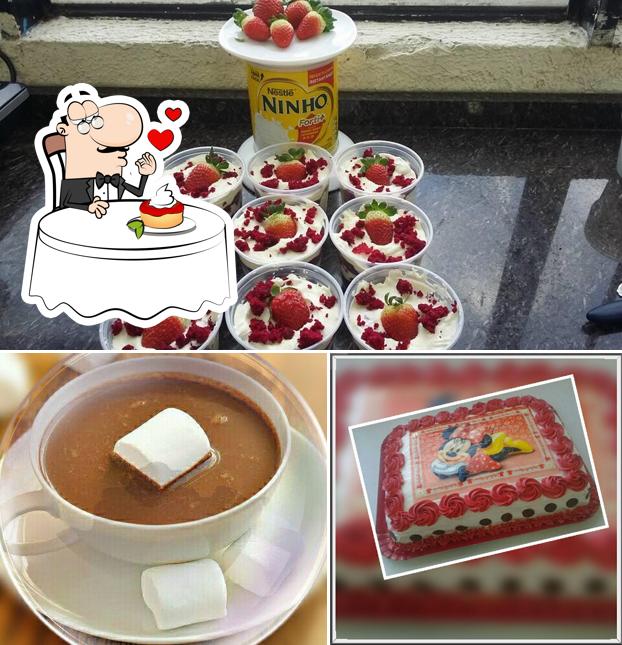 Café & Business Cafeteria serve uma gama de pratos doces