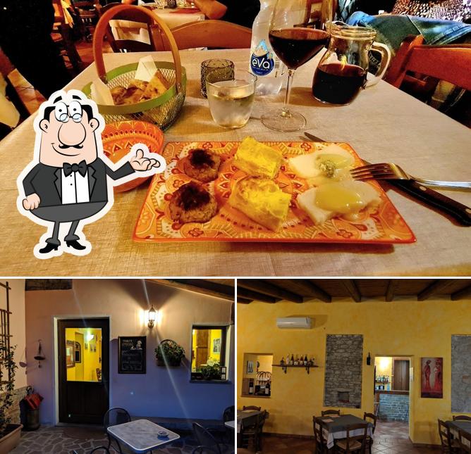 La interni e cibo del ristorante