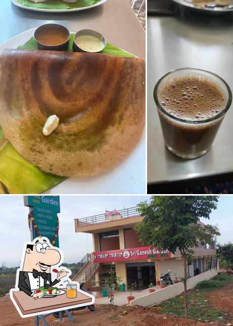 This is the picture displaying food and exterior at Sri Ganesh Garden