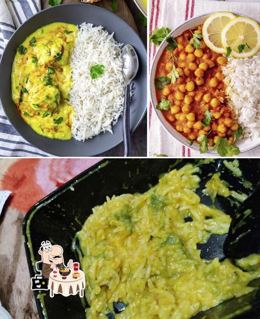 Check out the image displaying food and interior at Anju's Kitchen