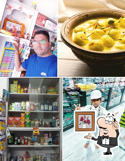 Take a look at the image displaying interior and food at Anand Sweets