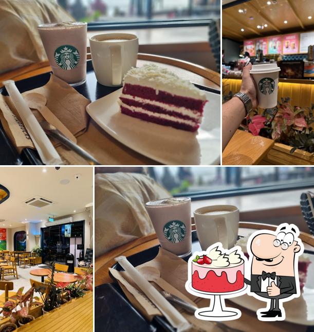 Red velvet cake at Starbucks