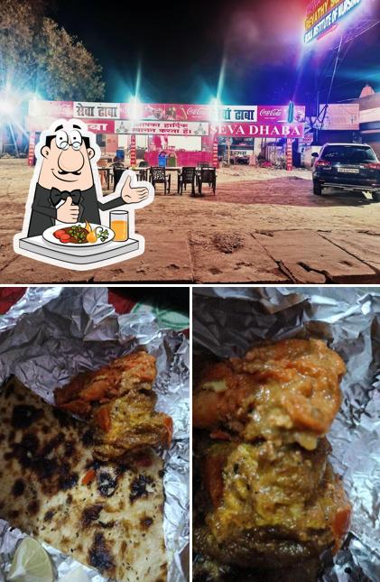 This is the picture showing food and exterior at Sewa Dhaba