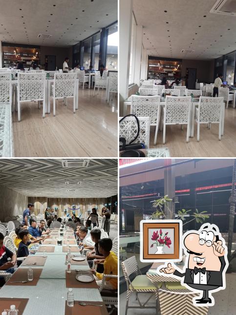 The interior of Hotel Rajyog Pure Veg