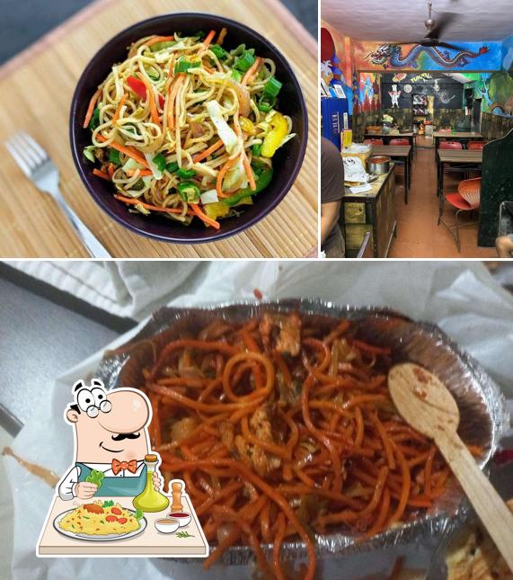 This is the image showing food and interior at Yummy chinese and fast food corner