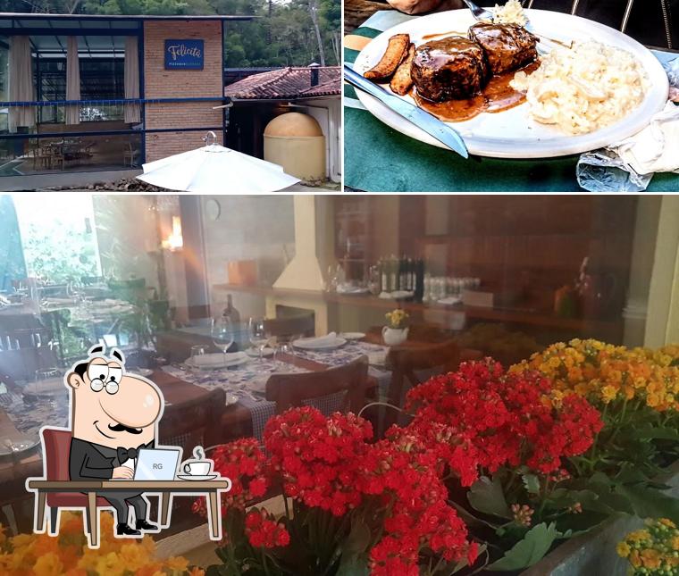 Sente em uma das mesas no Afrânio