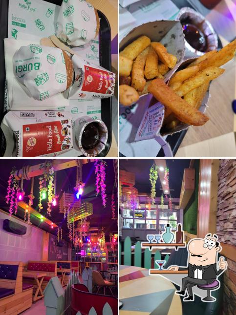 Among various things one can find interior and food at Hello Food