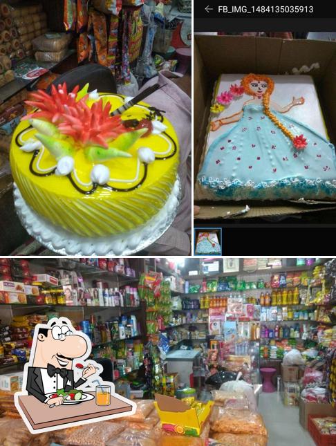 This is the picture showing food and interior at Arora Confectioners & Bakers